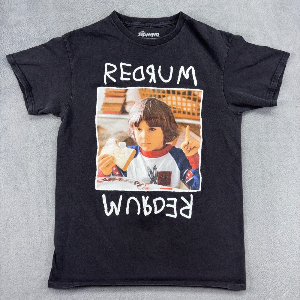 The Shining Redrum T-Shirt Men's Small Black Danny Torrance Movie Scene Horror